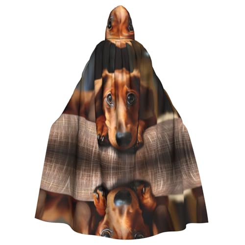 Kapuzenumhang mit süßem Dackel-Motiv, Halloween-Kapuzenumhang, Halloween, Weihnachten, Cosplay-Kostüm Kapuzenumhang mit süßem Dackel-Motiv, Halloween-Kapuzenumhang, Halloween, Weihnachten, Cosplay-Kostüm von Cattpa