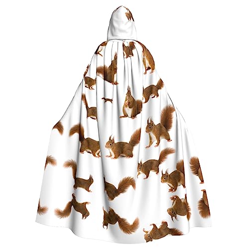 Kapuzenumhang mit süßem Eichhörnchen-Druck, Halloween-Kapuzenumhang, Halloween, Weihnachten, Cosplay-Kostüm von Cattpa