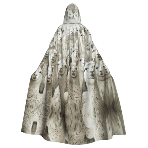 Kapuzenumhang mit süßem Lama-Druck, Halloween-Kapuzenumhang, Halloween, Weihnachten, Cosplay-Kostüm von Cattpa