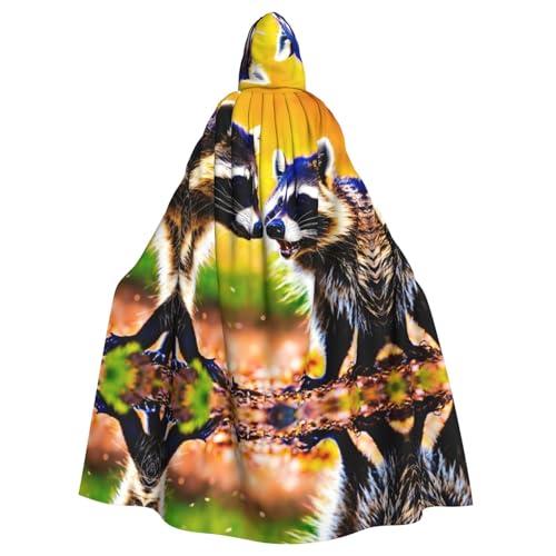 Kapuzenumhang mit süßem Waschbär-Druck, Halloween-Kapuzenumhang, Halloween, Weihnachten, Cosplay-Kostüm Kapuzenumhang mit süßem Waschbär-Druck, Halloween-Kapuzenumhang, Halloween, Weihnachten, Cosplay-Kostüm von Cattpa