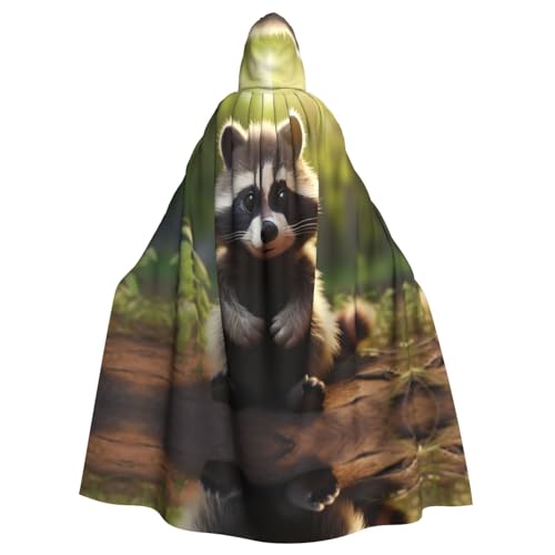 Kapuzenumhang mit süßem Waschbär-Druck, Halloween-Kapuzenumhang, Halloween, Weihnachten, Cosplay-Kostüm Kapuzenumhang mit süßem Waschbär-Druck, Halloween-Kapuzenumhang, Halloween, Weihnachten, Cosplay-Kostüm von Cattpa