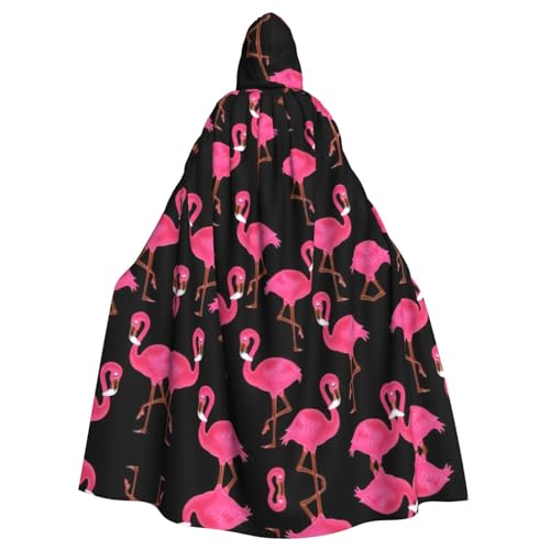 Kapuzenumhang mit süßem rosa Flamingodruck, Halloween-Kapuzenumhang, Halloween, Weihnachten, Cosplay-Kostüm von Cattpa