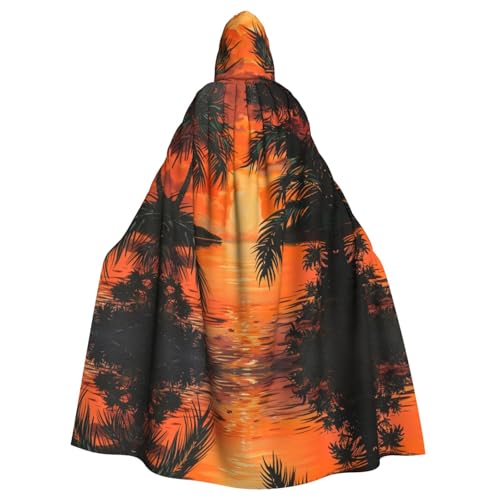 Kapuzenumhang mit tropischem Sonnenuntergang, Halloween-Kapuzenumhang, Halloween, Weihnachten, Cosplay-Kostüm von Cattpa