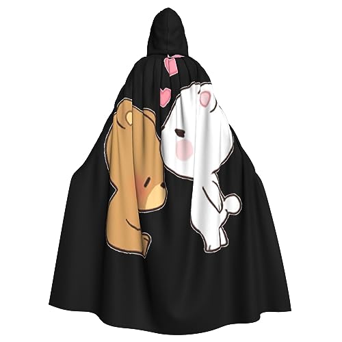 Kapuzenumhang mit weißem Bär, brauner Bären-Druck, Halloween-Kapuzenumhang, Halloween, Weihnachten, Cosplay-Kostüm von Cattpa