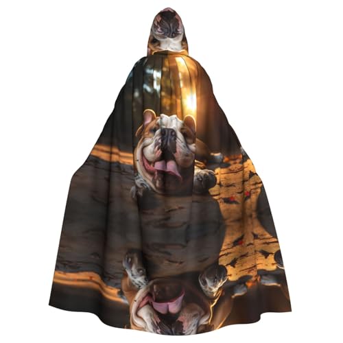 Lustiger Kapuzenumhang mit englischer Bulldogge, Halloween-Kapuzenumhang, Halloween, Weihnachten, Cosplay-Kostüm von Cattpa