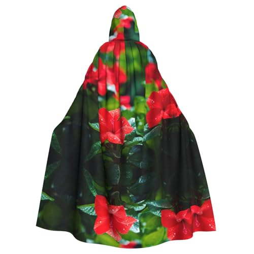 Saflower Green Leaf Print Hooded Cloak,Halloween Hooded Cloak,Halloween Christmas Cosplay Costume von Cattpa