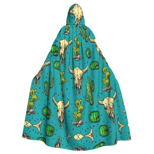 Süßer Kaktus- und Totenkopf-Aufdruck, Kapuzenumhang, Halloween, Weihnachten, Cosplay-Kostüm von Cattpa