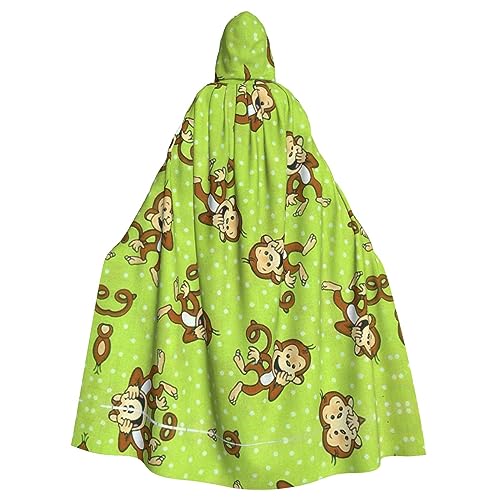 Umhang mit grünem Affen-Druck, Halloween-Kapuzenumhang, Halloween, Weihnachten, Cosplay-Kostüm von Cattpa