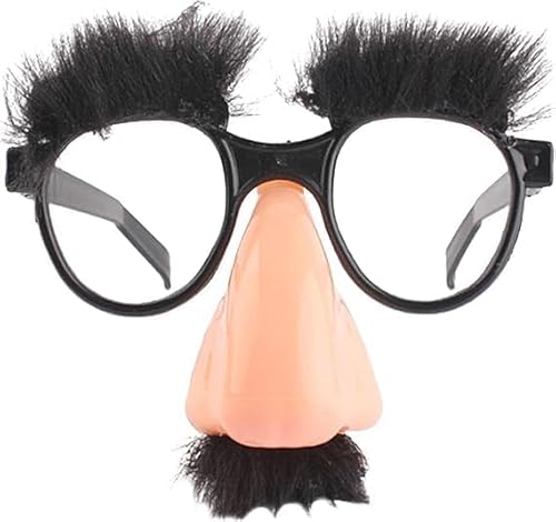 Cauaoa Lustige Kostüm-Brille mit großer Nase, Augenbrauen, Schnurrbart, Halloween-Party-Foto-Requisiten, Augenbrauen und Schnurrbart Verkleidung, alberne lustige Foto-Requisiten, Halloween-Brillen von Cauaoa