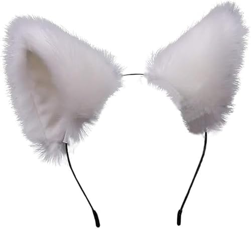 Weiße niedliche Katzenohren Stirnband Lange Fell Fuchsohren Cosplay Stirnband mit Glocken Kopfbedeckung Haarband für Party Kostüm Halloween Hairhoop Damen Mode Stirnbänder Weiße niedliche Katzenohren Stirnband Lange Fell Fuchsohren Cosplay Stirnband mit Glocken Kopfbedeckung Haarband für Party Kostüm Halloween Hairhoop Damen Mode Stirnbänder von Cauaoa