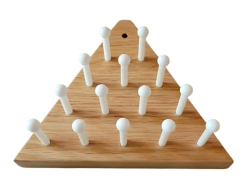 Peg-Spiel aus massivem Eichenholz, kniffliges Dreieck, klassisches Denkspiel aus Holz Peg-Spiel aus massivem Eichenholz, kniffliges Dreieck, klassisches Denkspiel aus Holz von Cauff