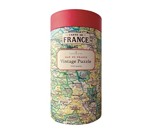 Cavallini, Vintage Puzzle 1000 Teile – Karte von Frankreich (Pzl/Framap) von Cavallini
