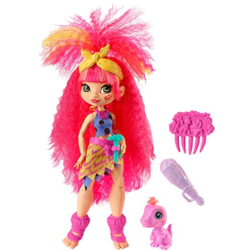 Cave Club GNL83 - Cave Club Emberly Puppe (25,4 cm), prähistorische Modepuppe mit Haus-Dinosaurier von Cave Club