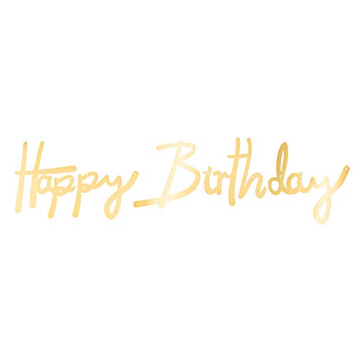 Cavore Happy Birthday Banner in Gold metallic - Schriftzug-Girlande zum Aufhängen - Geburtstagsdekoration für Erwachsene und Kinder - Mädchen und Jungen von Cavore