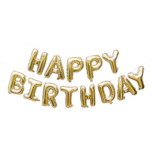 Cavore Luftballon Happy Birthday Banner in Gold metallic – XL Schriftzug-Girlande zum Aufhängen für eine stilvolle Geburtstagsdeko für Erwachsene und Kinder Cavore Luftballon Happy Birthday Banner in Gold metallic – XL Schriftzug-Girlande zum Aufhängen für eine stilvolle Geburtstagsdeko für Erwachsene und Kinder von Cavore