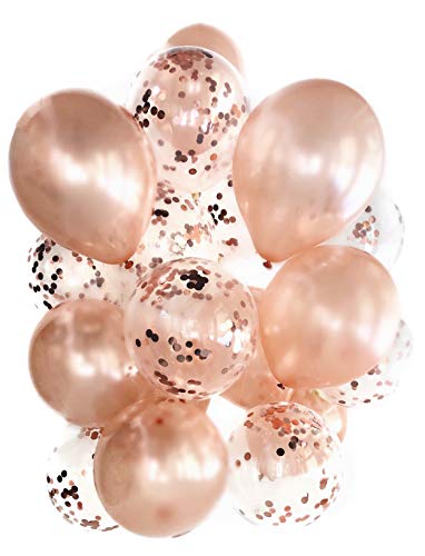 Konfetti Luftballon Set in rosegold metallic – 20 Stück – Partydeko Ballons für Geburtstag, JGA, Taufe, Hochzeit, Baby-Shower & Silvester Konfetti Luftballon Set in rosegold metallic – 20 Stück – Partydeko Ballons für Geburtstag, JGA, Taufe, Hochzeit, Baby-Shower & Silvester von Cavore