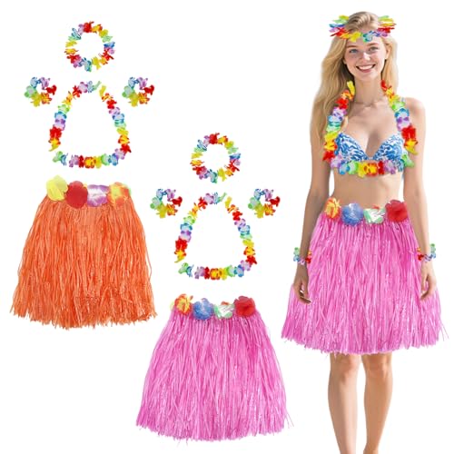 10-teiliges hawaiianisches Hula-Grasrock-Set, inklusive 2 Luau-Gras-Röcken, 2 Blumen-Leis-Halsketten, 4 Armbändern, 2 Stirnbänder, Kostüm-Kostüm für Damen und Teenager, tropische Luau-Party-Dekoration 10-teiliges hawaiianisches Hula-Grasrock-Set, inklusive 2 Luau-Gras-Röcken, 2 Blumen-Leis-Halsketten, 4 Armbändern, 2 Stirnbänder, Kostüm-Kostüm für Damen und Teenager, tropische Luau-Party-Dekoration von CavspkArt