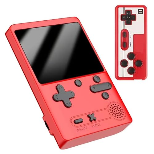 Retro Handheld Spielkonsole 3,0 Zoll Bildschirm Tragbare Videospielkonsole mit Gamepad - Eingebaute 500 klassische FC Spiele, unterstützt den Anschluss von TV und zwei Playern (Rot) von Cawevon