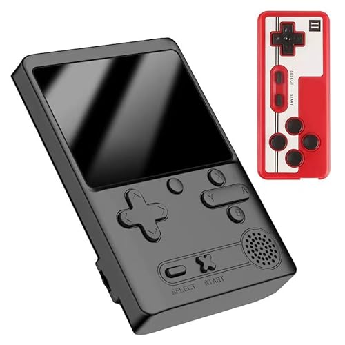 Retro Handheld Spielkonsole 3,0 Zoll Bildschirm Tragbare Videospielkonsole mit Gamepad - Eingebaute 500 klassische FC Spiele, unterstützt den Anschluss von TV und zwei Playern (Schwarz) von Cawevon