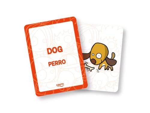 Cayro - Flashcards zum Englischlernen - Lustige Flashcards für Kinder - Lernt die ersten englischen Wörter - mit spanischer Übersetzung - 50 Flashcards von Cayro
