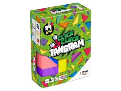 Cayro – Click Clack Tangram – Lernspiel aus Holz mit kreativen mehrfarbigen Teilen – Figuren erstellen – 54 Herausforderungen – von 5 bis 99 Jahren – 1 Spieler Cayro – Click Clack Tangram – Lernspiel aus Holz mit kreativen mehrfarbigen Teilen – Figuren erstellen – 54 Herausforderungen – von 5 bis 99 Jahren – 1 Spieler von Cayro