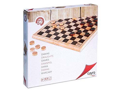 Cayro – Dame – ab 7 Jahren – Holzmodell – Brettspiel für Kinder und Erwachsene – Besiege deinen Gegner in kürzester Zeit – für 2 Spieler von Cayro