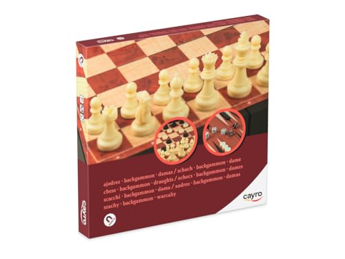 Cayro – Dame – magnetisches Backgammon – tragbares 3-in-1-Magnetspiel – ideal für Reisen – inklusive Chips und Würfel – Klassische Spiele von Cayro