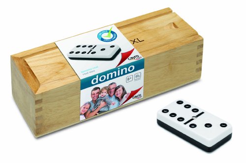Cayro – XXL-Dominosteine ​​– ab 6 Jahren – Brettspiel für Kinder und Erwachsene – große Spielsteine ​​– klassisches Dominospiel – mit Holzbox zum Aufbewahren der Steine ​​– 2 bis 4 Spieler von Cayro