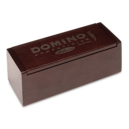 Cayro – Dominosteine ​​– ab 6 Jahren – Wettbewerbsmodell – mit Deluxe-Box aus dunklem Holz – klassisches Tischspiel – Kinder und Erwachsene – ideal für 2 bis 4 Spieler von Cayro