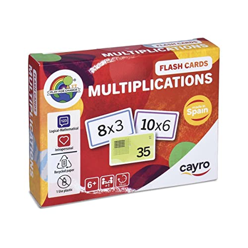 Cayro – Karteikarten Multiplikationen – Multiplikationskartenspiel – Multiplikationstabellen von 1 bis 10 – Lernen auf unterhaltsame Weise – Mathematikspiel von Cayro