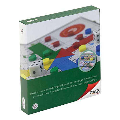 Cayro – Ludo und Gans – ab 5 Jahren – magnetisches Modell – Doppelbrettspiel für Kinder und Erwachsene – mit Schubladen zur Aufbewahrung der Chips – 2 bis 4 Spieler von Cayro