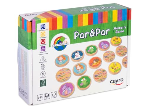 Cayro - Par y par - Finden Sie die Paare - Kinderspiel - 20 Holzstücke - von 2-4 Spielern von Cayro