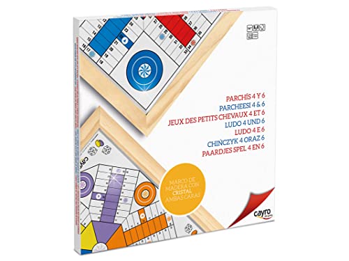 Cayro – Parcheesi-Brett für 4 und 6 Spieler – wendbares Glasbrett – Holzrahmen – Familienbrettspiel – traditionelles Spiel – langlebig und leicht zu transportieren – Spaß garantiert Cayro – Parcheesi-Brett für 4 und 6 Spieler – wendbares Glasbrett – Holzrahmen – Familienbrettspiel – traditionelles Spiel – langlebig und leicht zu transportieren – Spaß garantiert von Cayro