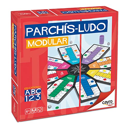 Cayro – Parcheesi – ab 6 Jahren – modulares Modell – lustiges Brettspiel für Kinder und Erwachsene – Möglichkeit zum Spielen in 2 Gruppen – ideal für 2 bis 8 Spieler von Cayro
