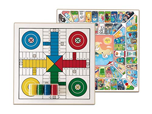 Cayro - Ludo and Goose Board - Holzbrett - Familienbrettspiel - Traditionelles Spiel - Langlebig und leicht zu transportieren - Garantierter Spaß - Tolle Qualität von Cayro