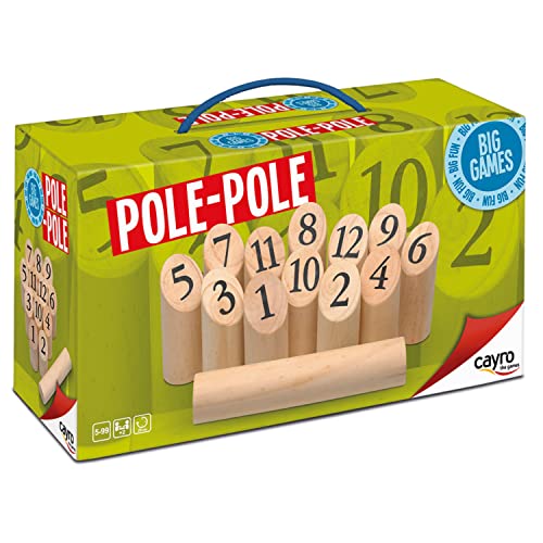 Cayro – Pole Pole – großes Modell – + 5 – Brettspiele für Kinder und Erwachsene – finnisches Bowling aus Holz – ideal für mehr als 2 Spieler - Entwicklung von kognitiven Fähigkeite von Cayro