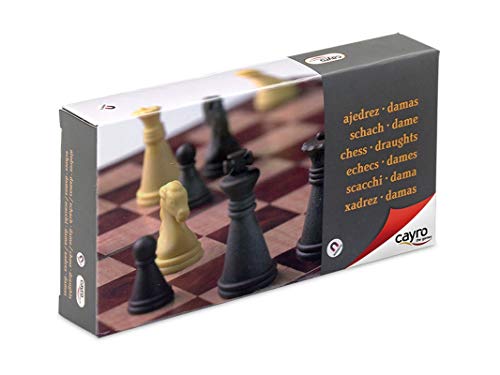 Cayro – Schach und Dame – ab 7 Jahren – magnetische Chips – 2 Brettspiele in 1 – Kinder und Erwachsene – faltbares Brett zum Mitnehmen – 2 Spieler von Cayro