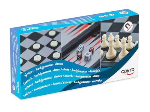 Cayro – Schach – Dame – magnetisches Backgammon – tragbares und kompaktes 3-in-1-Spiel – klassisches Brettspiel für Familienspiele – ab 7 Jahren Cayro – Schach – Dame – magnetisches Backgammon – tragbares und kompaktes 3-in-1-Spiel – klassisches Brettspiel für Familienspiele – ab 7 Jahren von Cayro