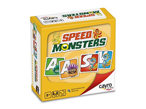 Cayro – Speed ​​​​Monsters – Geschwindigkeits- und Gedächtnisspiel – Beobachten Sie die Zufälle der Monster oder Buchstaben – Werden Sie Ihre Karten los und GEWINNEN Sie – 2–6 Spieler von Cayro