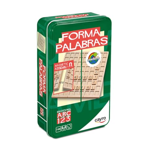 Cayro – Formapalabras Reise-Metallbox – tragbares Lernspiel aus Holz – Wörter bilden – Brettspiel – stärkt den Wortschatz – 2 bis 4 Spieler Cayro – Formapalabras Reise-Metallbox – tragbares Lernspiel aus Holz – Wörter bilden – Brettspiel – stärkt den Wortschatz – 2 bis 4 Spieler von Cayro