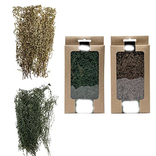 Cayway 2 Stück DIY Miniatur Static Grass Tuft Miniatursträucher Büsche Modell Bäume Bush für Miniatur Tabletop Spiele Modelleisenbahn Geländebau von Cayway