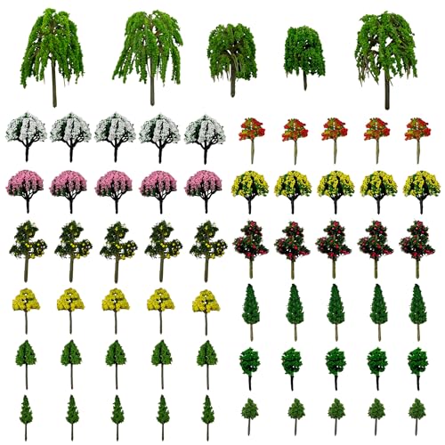 Cayway Modellbau Bäume, 65 Stück Mixed Modell Baum Zug Bäume Mixed Farbe Bäume Modellbau Mini Kunststoff Eisenbahn Landschaft für DIY Landschaft Gartendeko, Modelllandschaft Cayway Modellbau Bäume, 65 Stück Mixed Modell Baum Zug Bäume Mixed Farbe Bäume Modellbau Mini Kunststoff Eisenbahn Landschaft für DIY Landschaft Gartendeko, Modelllandschaft von Cayway