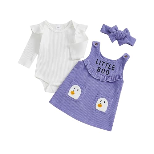 Caziffer Halloween-Kostüm für Babys, Mädchen, Halloween, 3-teiliges Set, Strampler + Rock + Stirnband für Babys, 0-24 Monate, Violett/Weiß, 0-3 Monate Caziffer Halloween-Kostüm für Babys, Mädchen, Halloween, 3-teiliges Set, Strampler + Rock + Stirnband für Babys, 0-24 Monate, Violett/Weiß, 0-3 Monate von Caziffer
