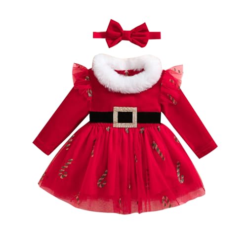 Caziffer Weihnachts-Set Baby Mädchen Kostüm Weihnachten Kleid Langarm + Hut Weihnachtskostüm aus Plüsch für Baby Mädchen 12 Monate - 5 Jahre, B. Rot., 18-24 Monate Caziffer Weihnachts-Set Baby Mädchen Kostüm Weihnachten Kleid Langarm + Hut Weihnachtskostüm aus Plüsch für Baby Mädchen 12 Monate - 5 Jahre, B. Rot., 18-24 Monate von Caziffer