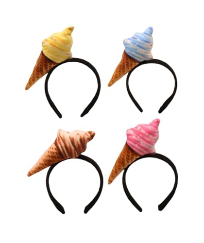 4 x Eiscreme-Haarband, Eiscreme-Stirnband, lustiges Stirnband, Party-Kopfschmuck, niedlich, Eiscreme-Kopfschmuck 4 x Eiscreme-Haarband, Eiscreme-Stirnband, lustiges Stirnband, Party-Kopfschmuck, niedlich, Eiscreme-Kopfschmuck von Cazqgoy
