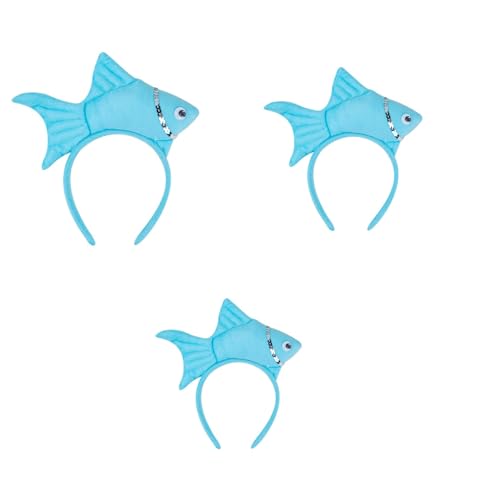 Animal Headgear Plush Fish Headband,Cartoon Headband Shark Headbands (Blau,3) von Cazqgoy