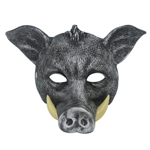Boar Mask Cosplay Mask Cosplay Face Cover Horror Masks Pu Party Cosplay Mask Party Performance Mask (Black) von Cazqgoy