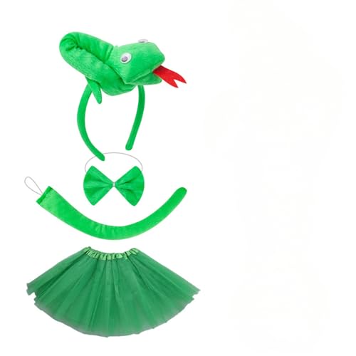 Cazqgoy Accessories for Snake Costume with Green Snake Headband, Snake Tail, with Bowknot, Skirt Snake, Role Play Dress Cazqgoy Accessories for Snake Costume with Green Snake Headband, Snake Tail, with Bowknot, Skirt Snake, Role Play Dress von Cazqgoy