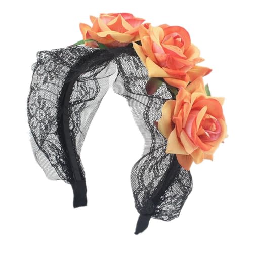 Cazqgoy Halloween Hair Accessories, Rose Headband, Flowers Headpiece for Halloween Costume, Artificial Flower Headband (Gelb) von Cazqgoy