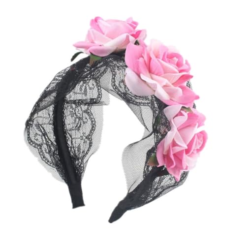 Cazqgoy Halloween Hair Accessories, Rose Headband, Flowers Headpiece for Halloween Costume, Artificial Flower Headband (Rosa) von Cazqgoy